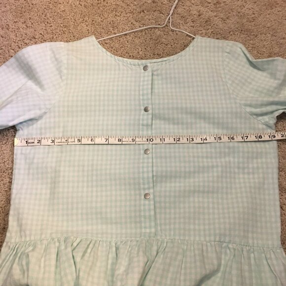 French Quintessence Elgantine Dress in Powder Blue Gingham Cotton - Picture 12 of 16